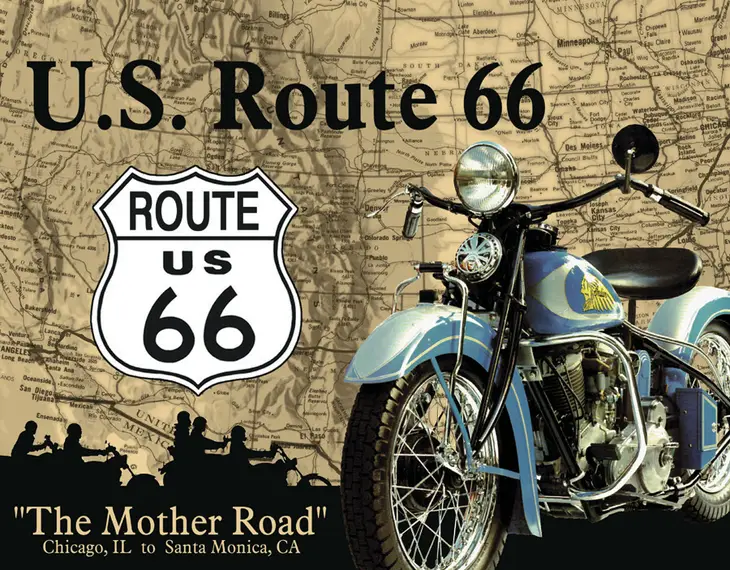 Plaque Métal US Route 66
