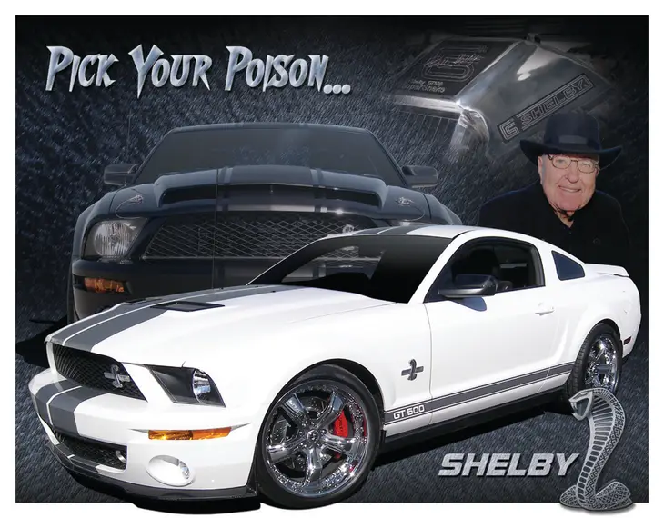 Plaque Métal Ford Mustang Shelby "Pick up your poison"