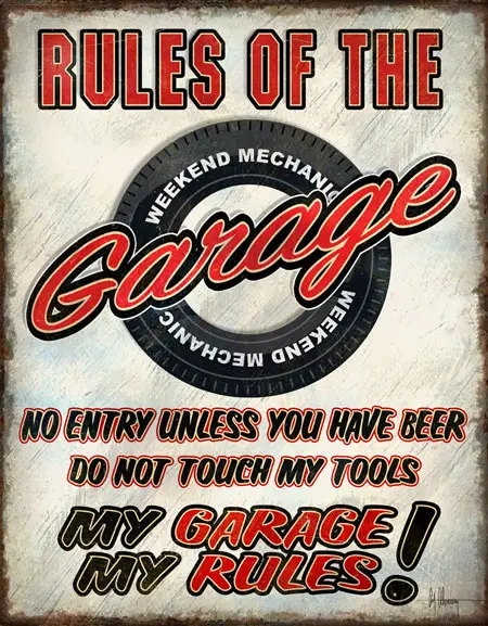 Plaque Métal Rules of the Garage